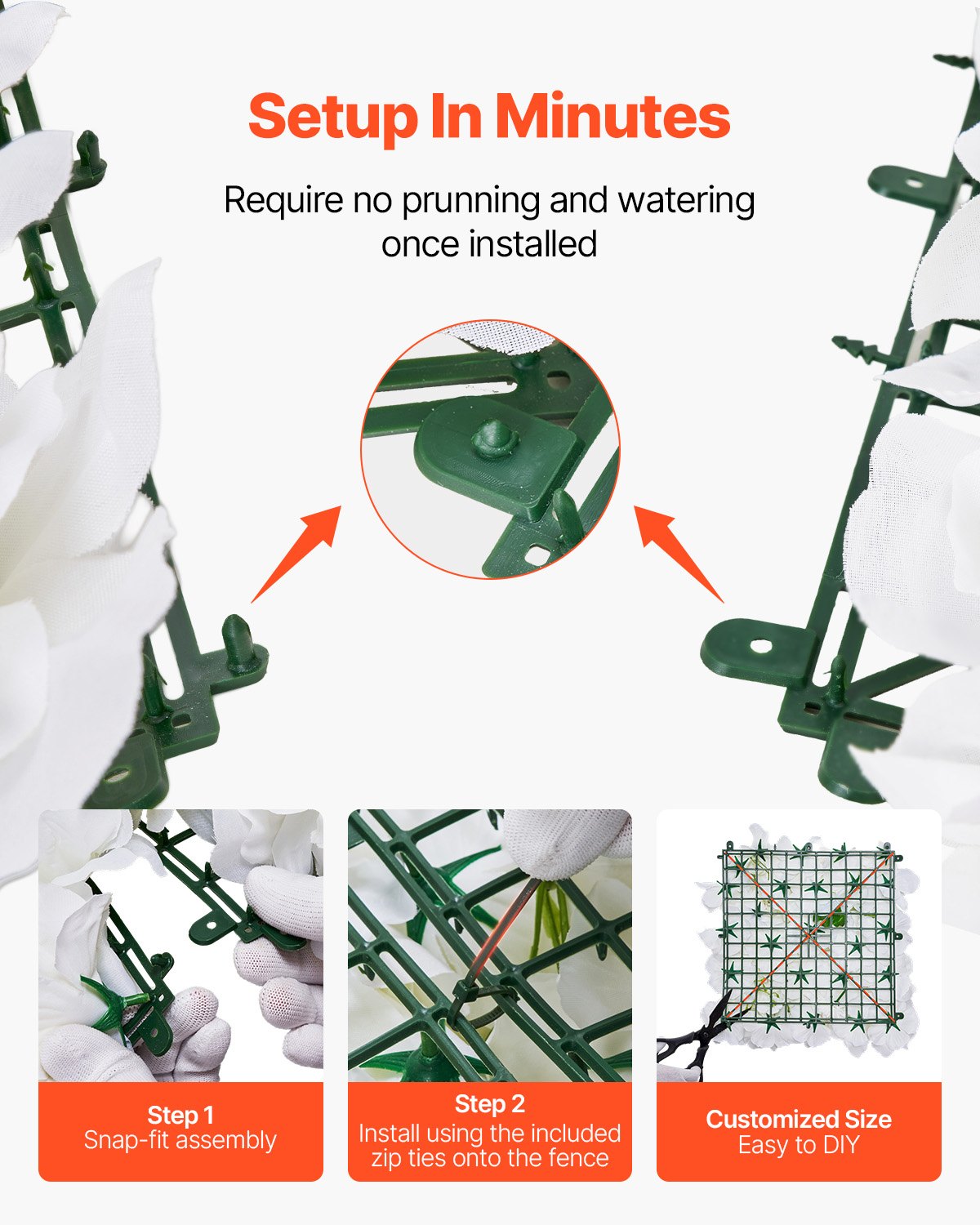 3D Flower Wall Panel 24 PCS 15 X 15 In Artificial Floral Background For Wedding