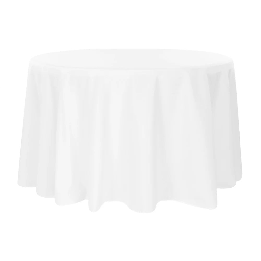 10-Pack Premium Table Linens – 132" Round White | 200 GSM | Creole Luxe Event Decor