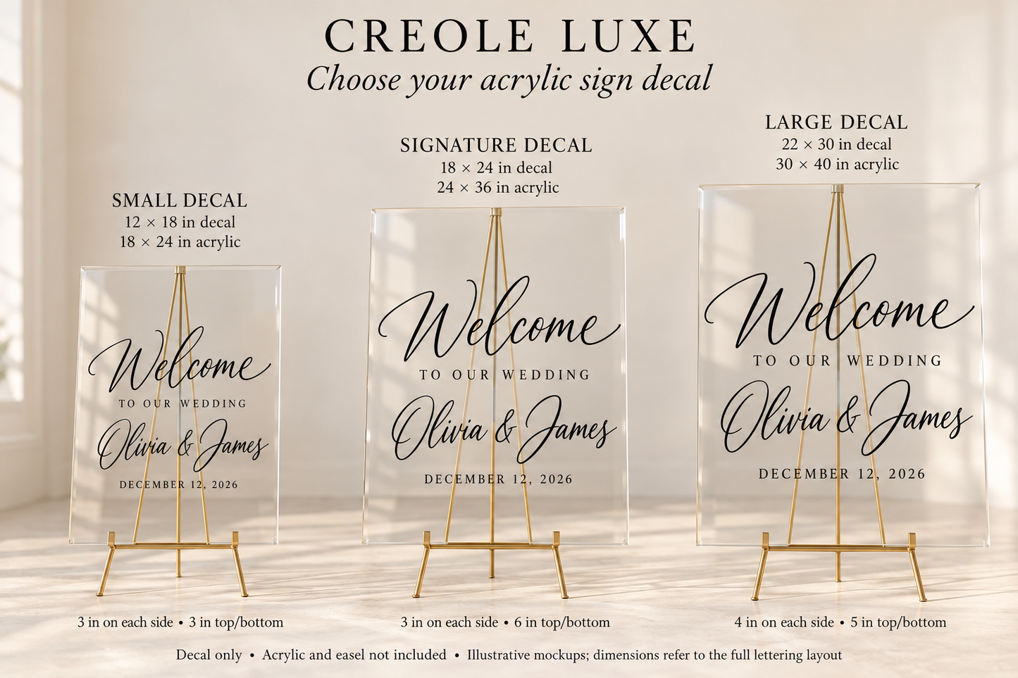 Personalized Welcome to Our Wedding Mirror Vinyl Decal