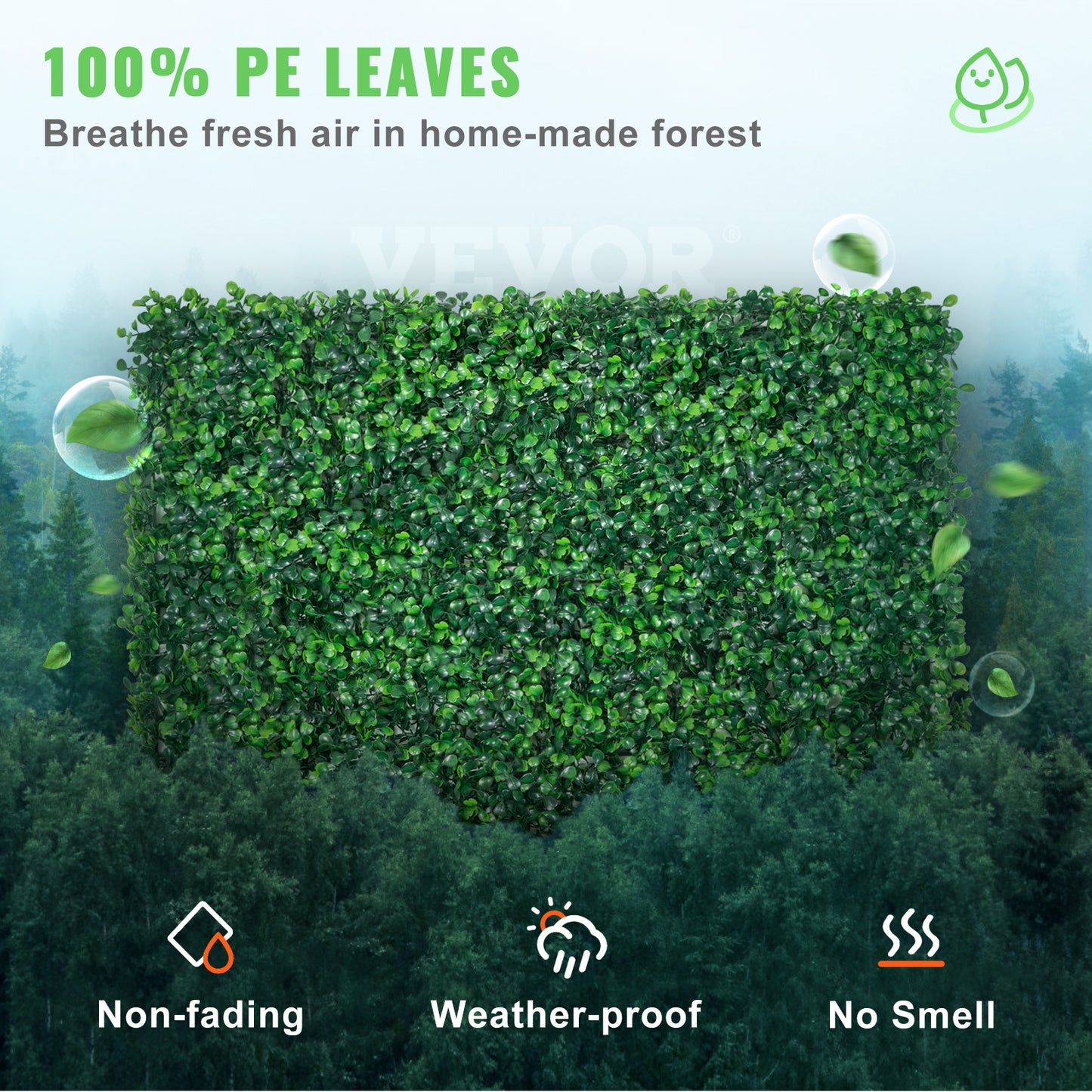 VEVOR 12PCS Grass Wall Panels For 32 SQ Feet, Boxwood Hedge Wall Panels, Artificial Grass Wall , Privacy Hedge Screen UV Protected For Outdoor Indoor Garden Fence Backyard