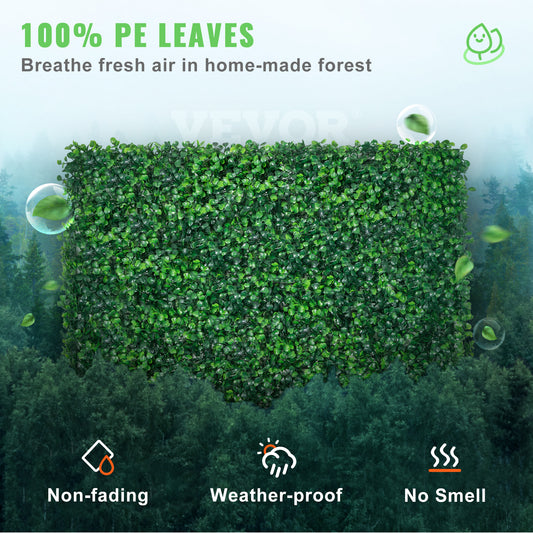 VEVOR 12PCS Grass Wall Panels For 32 SQ Feet, Boxwood Hedge Wall Panels, Artificial Grass Wall , Privacy Hedge Screen UV Protected For Outdoor Indoor Garden Fence Backyard