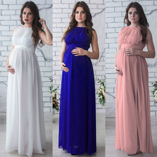 Maternity Gown Chiffon Maxi Dress Baby Shower Clothes