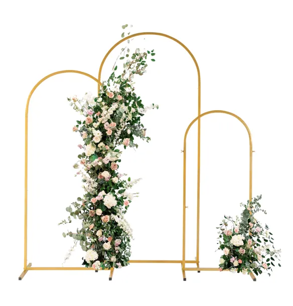 5.9ftand4.9ftand3.9ft Three-Piece Set Wedding  Top Iron Art Wedding Iron Arch Gold