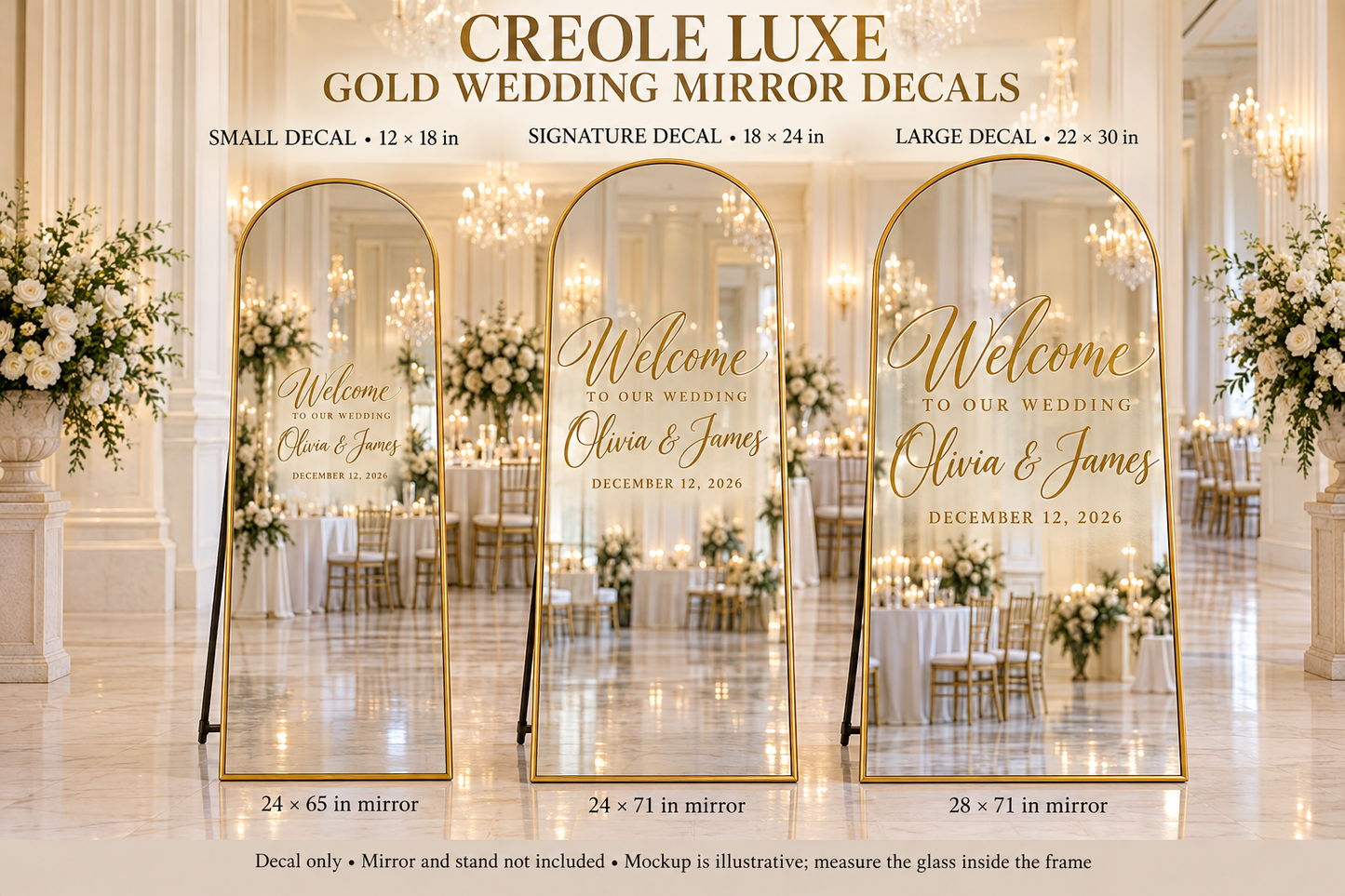 Personalized Welcome to Our Wedding Mirror Vinyl Decal