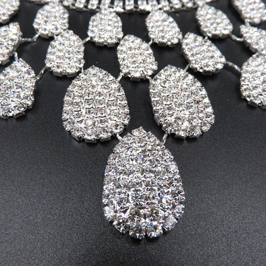 Elegant Diamond Wedding Bride Evening Costume Jewelry Set