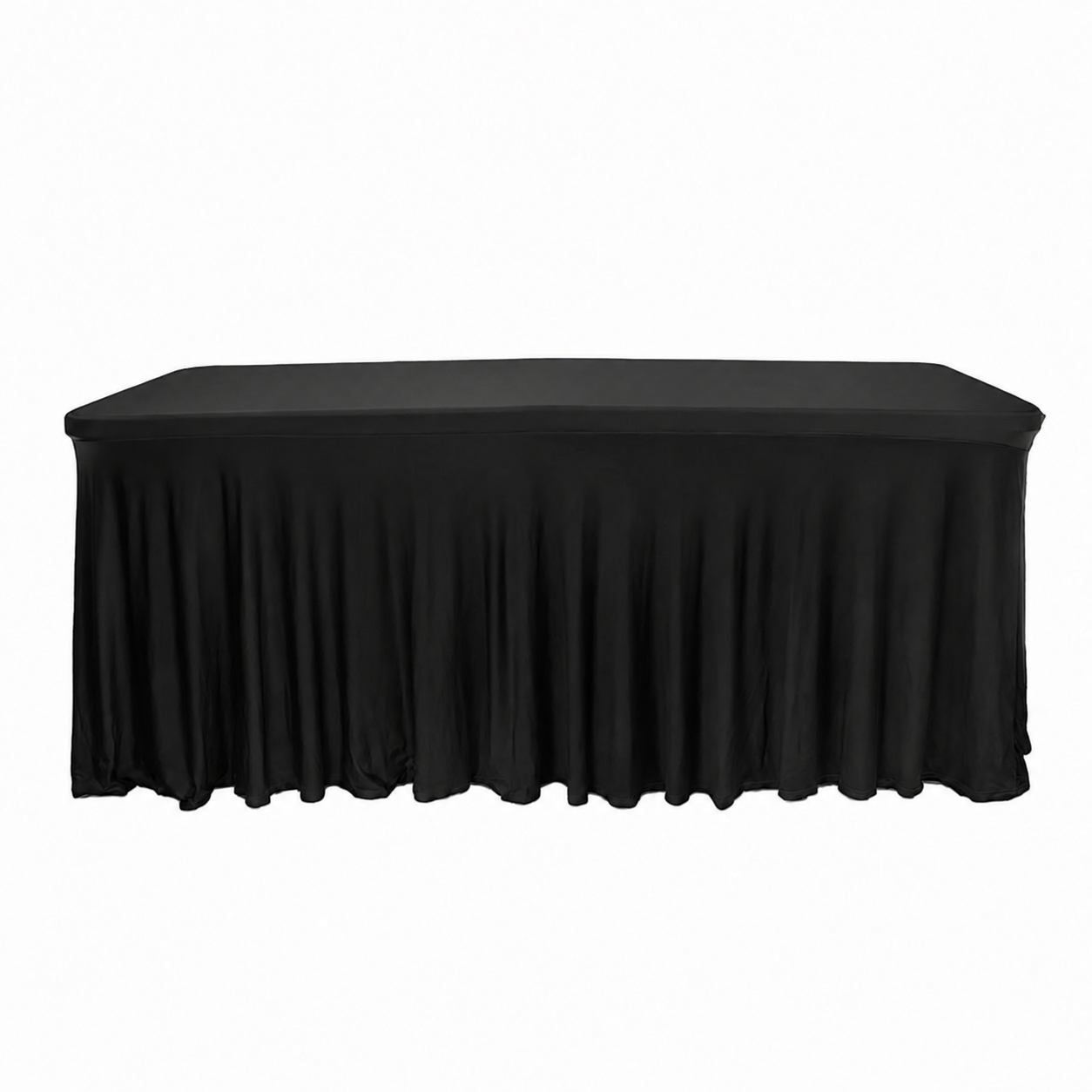 Wavy Spandex Linen – 6ft Table Black