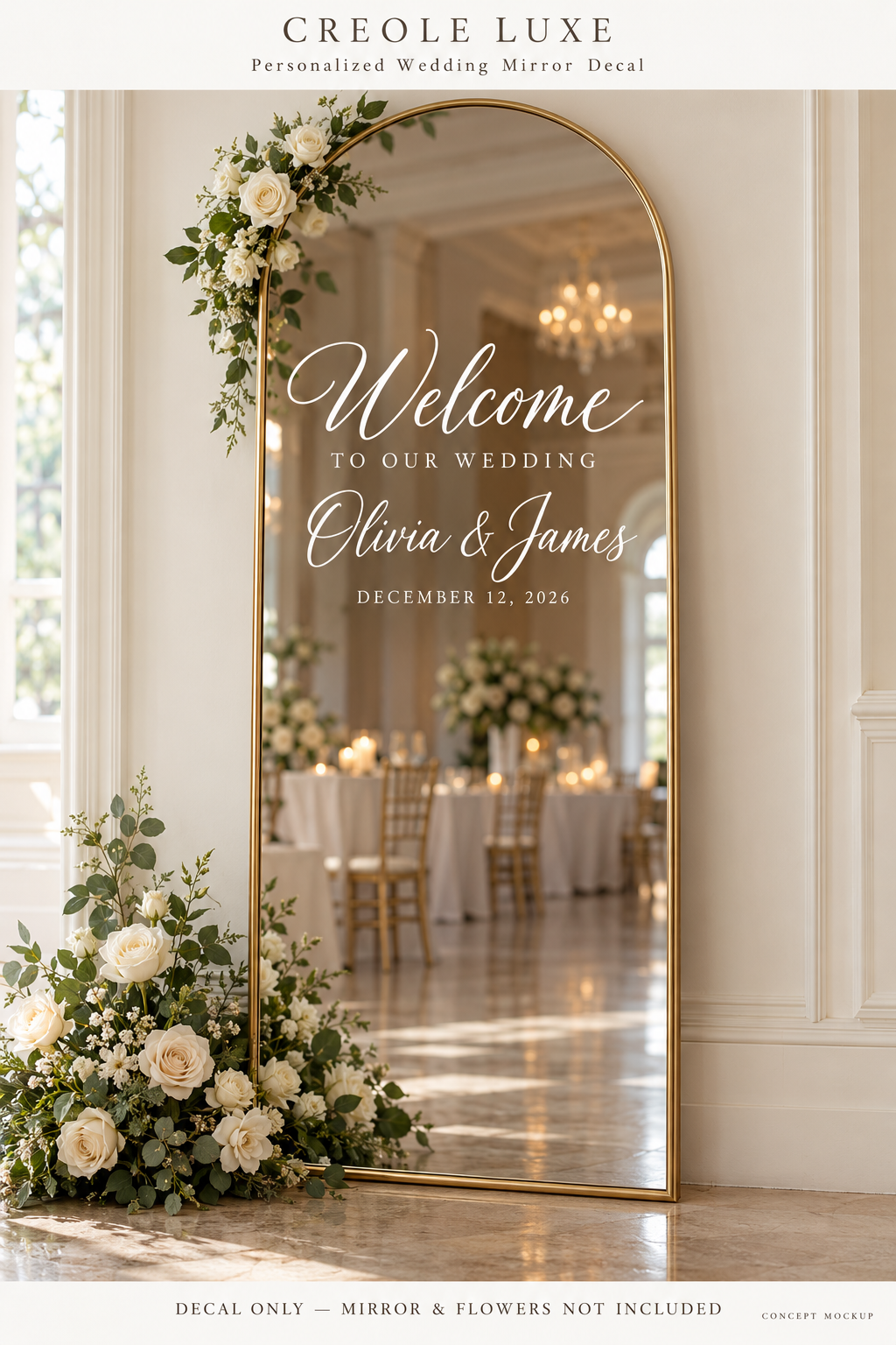Personalized Welcome to Our Wedding Mirror Vinyl Decal