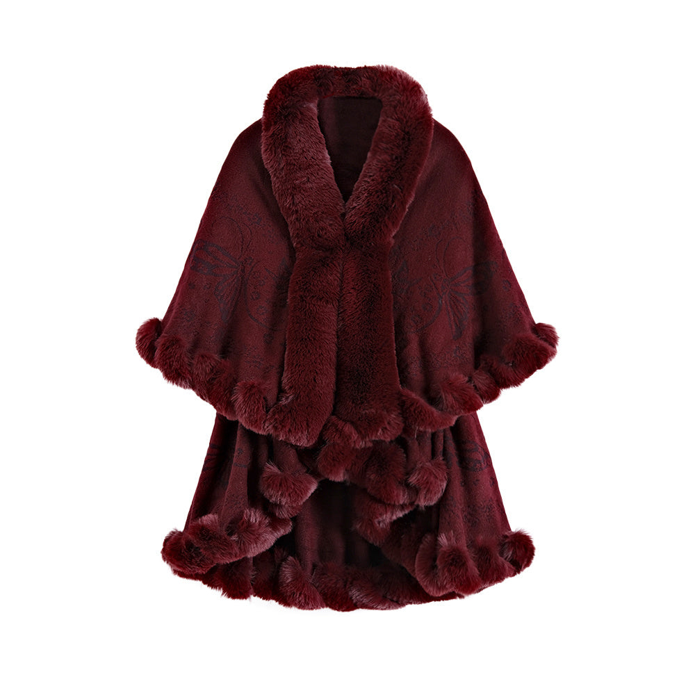 Retro Double-layer Artificial Rex Rabbit Wool Cloak