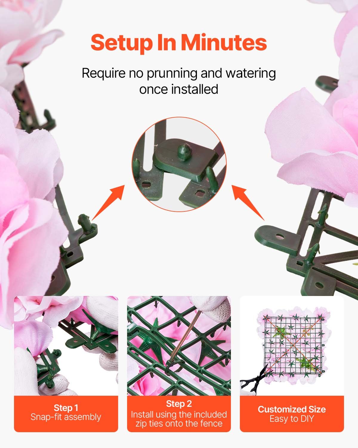 3D Flower Wall Panel 12 PCS 15x15 In Artificial Floral Mat For Wedding Privacy