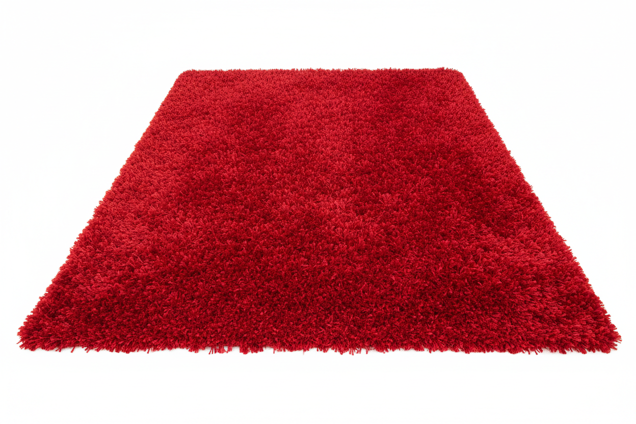5x8 plush rug in bright red