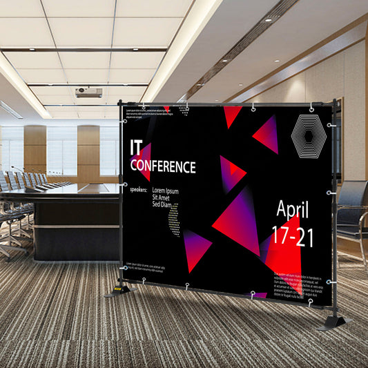 VEVOR 10 X 8 Ft Backdrop Banner Stand Adjustable Height And Width Newest Step And Repeat For Trade Show Wall Exhibitor Photo Booth Background