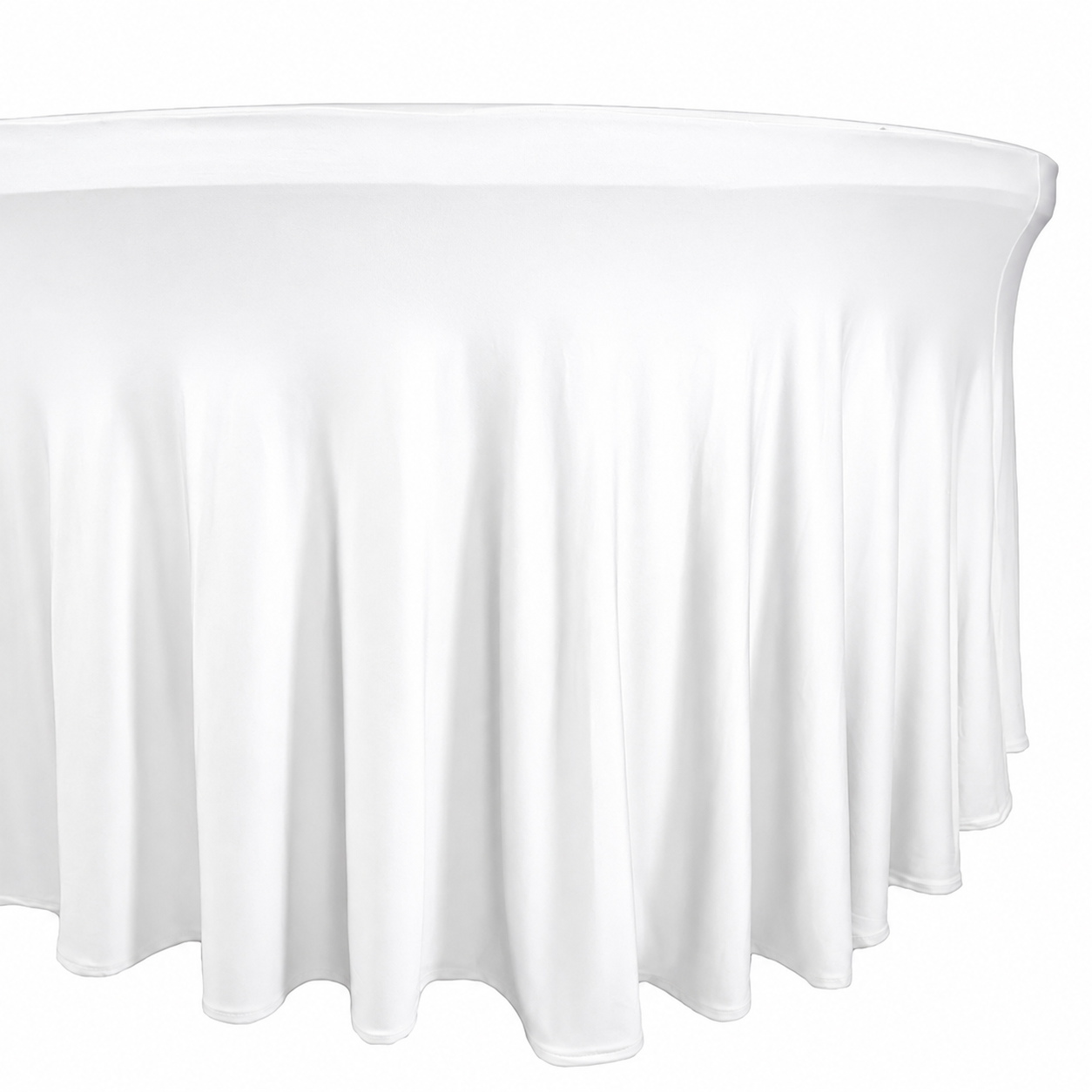 Wavy Spandex Linen – 4ft Round Table White
