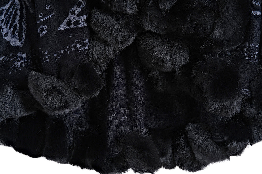 Retro Double-layer Artificial Rex Rabbit Wool Cloak