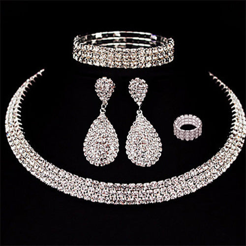 Elegant Luxury Full Diamond Bridal Set