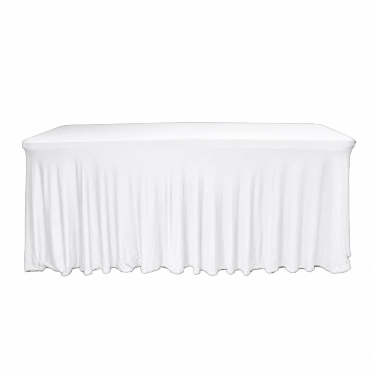 Wavy Spandex Linen – 6ft Table White
