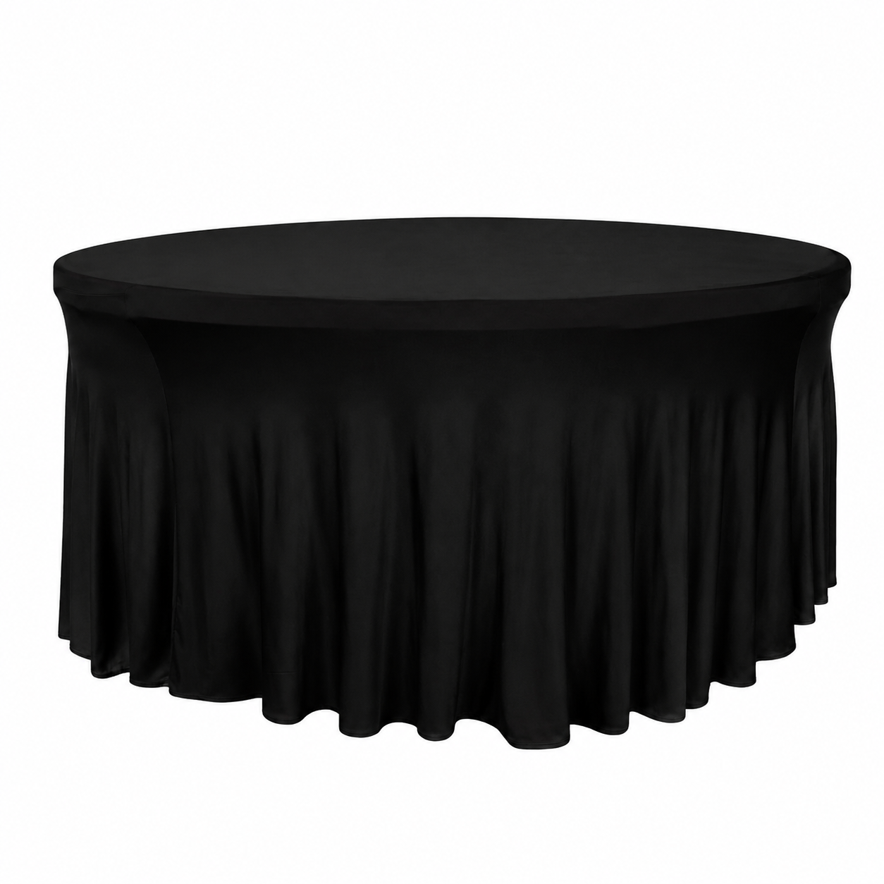 Wavy Spandex Linen – 4ft Round Table Black