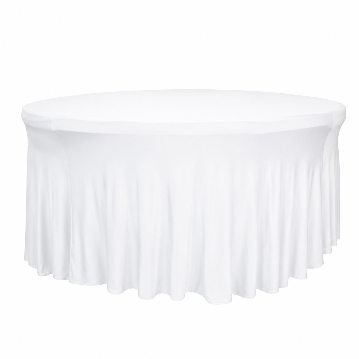 Wavy Spandex Linen – 4ft Round Table White