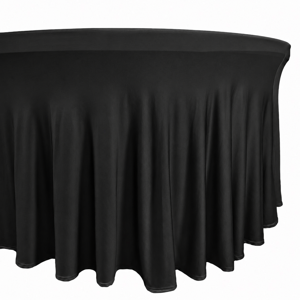 Wavy Spandex Linen – 4ft Round Table Black