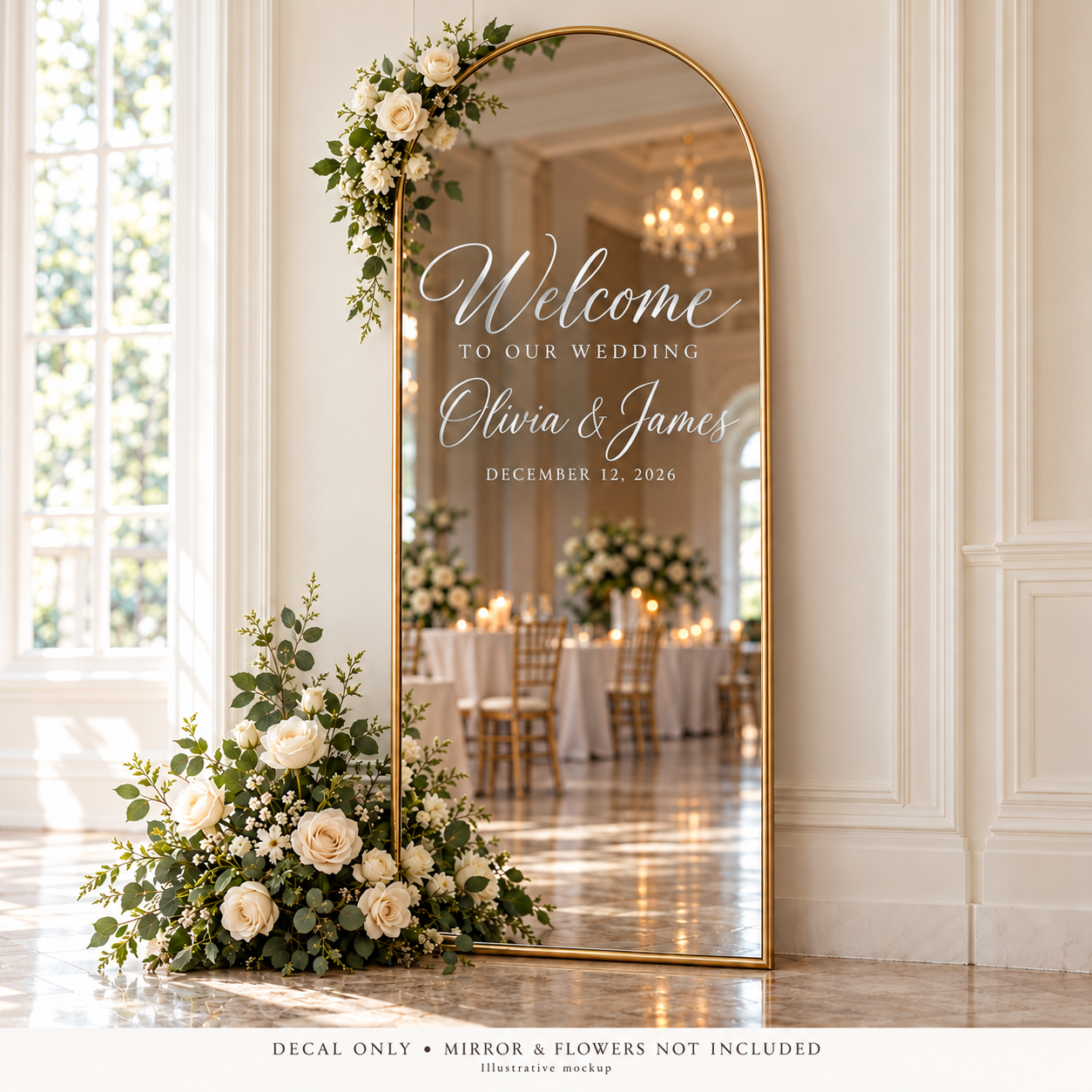 Personalized Welcome to Our Wedding Mirror Vinyl Decal
