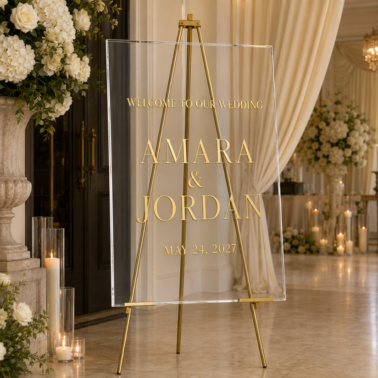 Custom Acrylic Event Signage — Weddings, Showers, Parties, Corporate Events & More