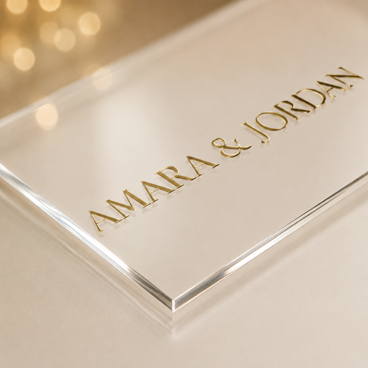 Custom Acrylic Event Signage — Weddings, Showers, Parties, Corporate Events & More