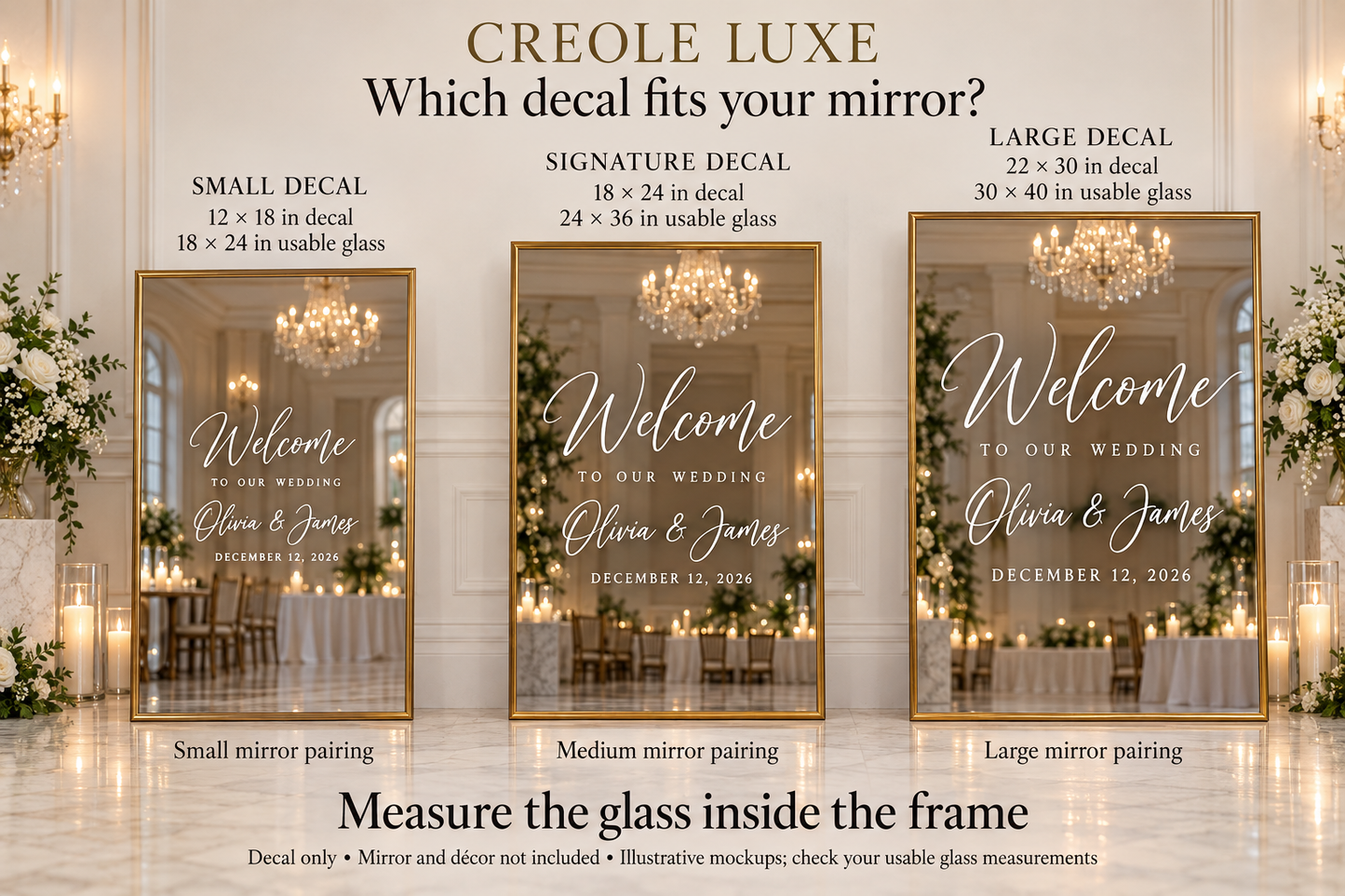 Personalized Welcome to Our Wedding Mirror Vinyl Decal