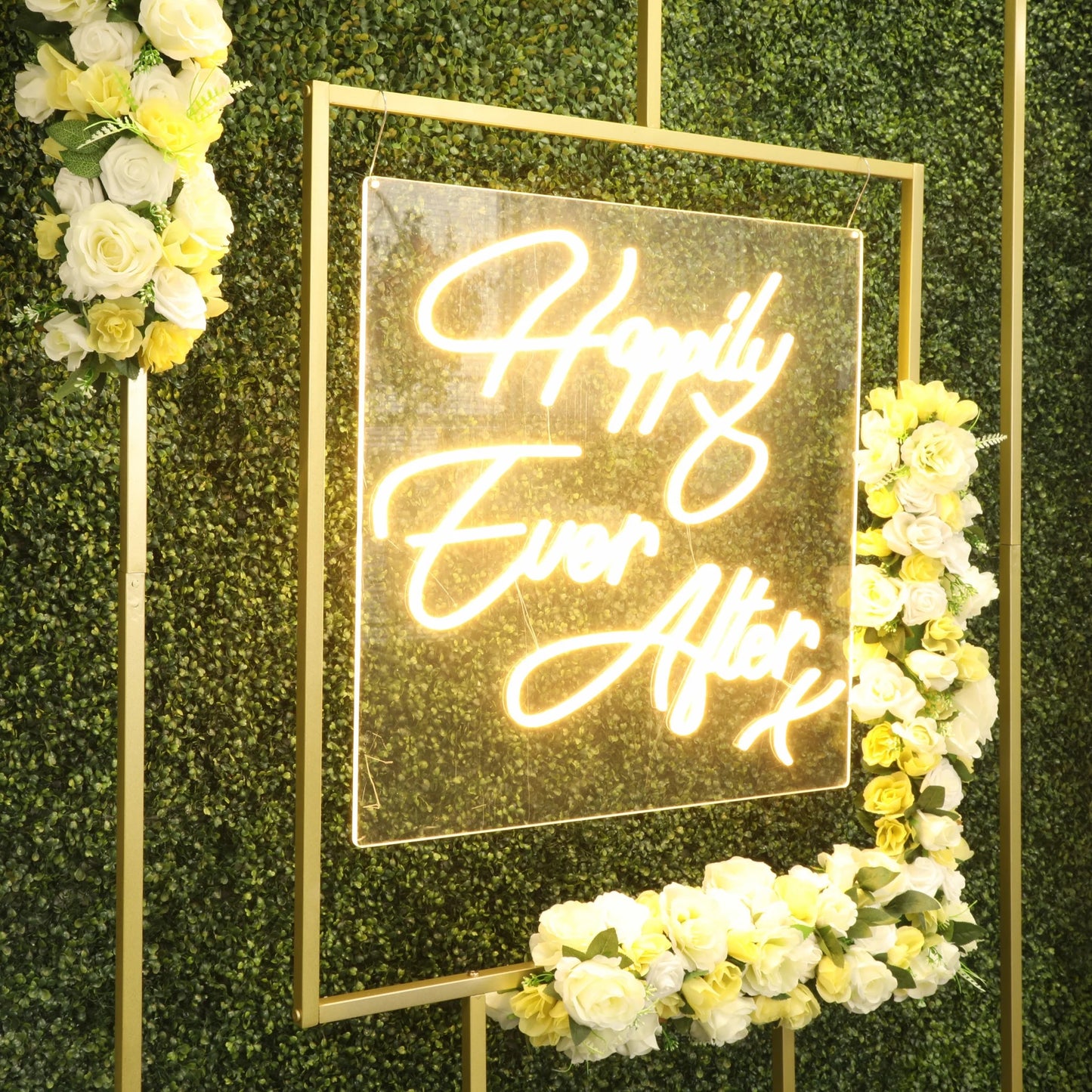 Gold Wedding Geometric Arch Backdrop Frame Stand — Event Rental