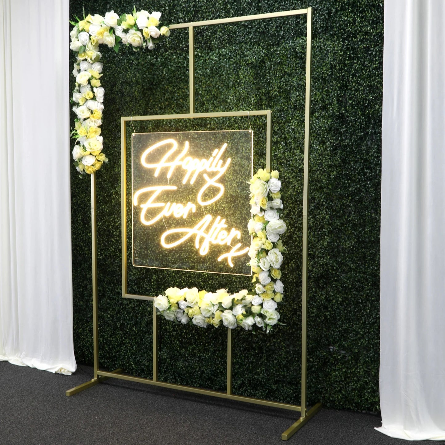 Gold Wedding Geometric Arch Backdrop Frame Stand — Event Rental