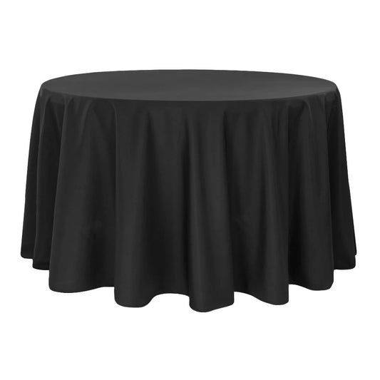 10-Pack Premium Table Linens – 120" Round Black | 200 GSM | Creole Luxe Event Decor
