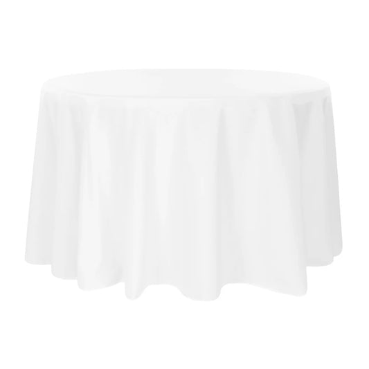 10-Pack Premium Table Linens – 120" Round White| 200 GSM | Creole Luxe Event Decor