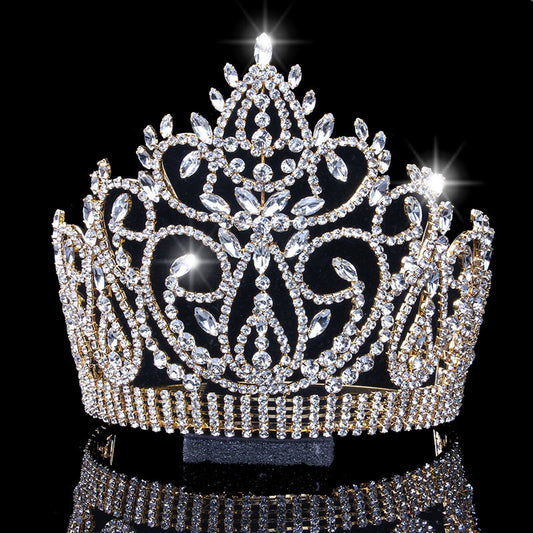 European And American Bridal Crown Luxury Rhinestone Big Crown Headdress