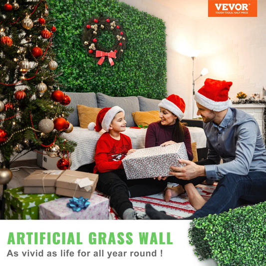 Artificial Boxwood Panel UV 24pcs Boxwood Hedge Wall Panels Artificial Grass Wall Green Grass Wall Fake Hedge For Decor Privacy Fence Indoor Outdoor Garden