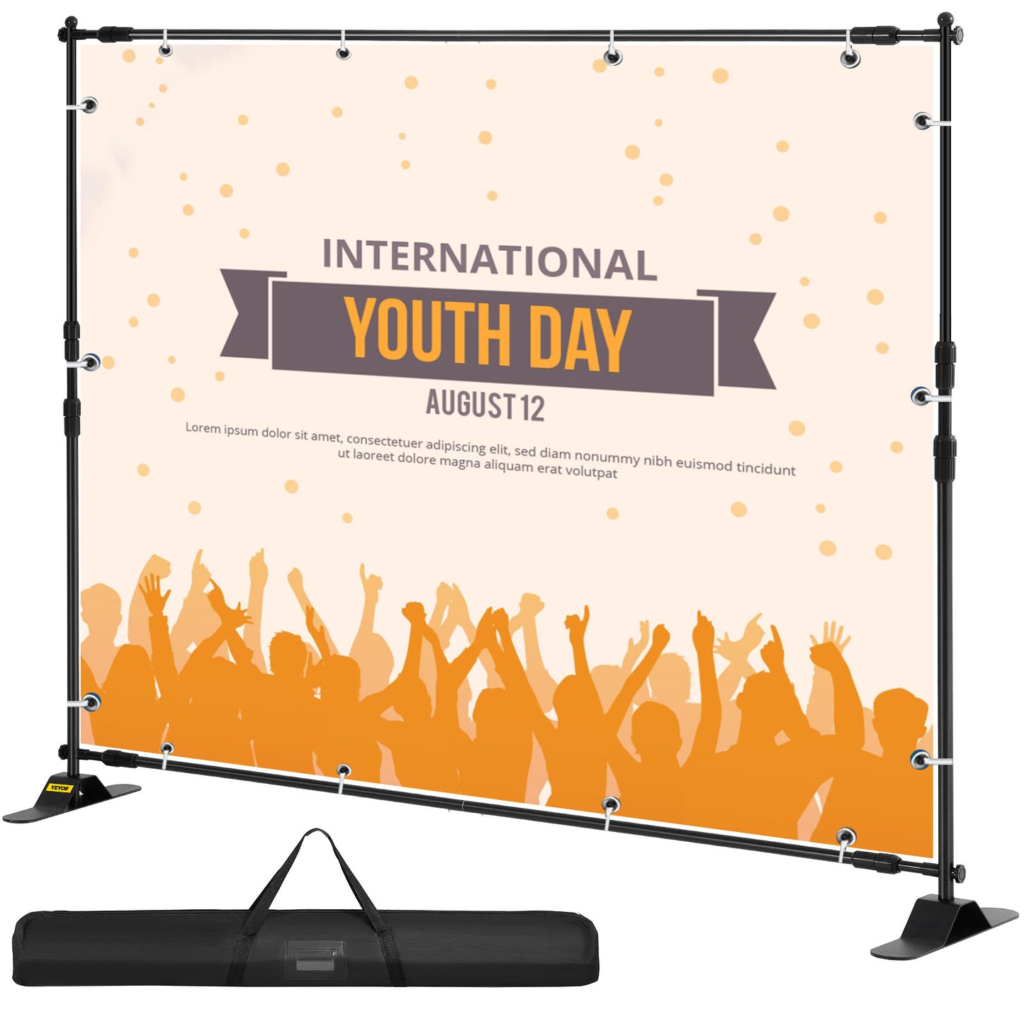 VEVOR 10 X 8 Ft Backdrop Banner Stand Adjustable Height And Width Newest Step And Repeat For Trade Show Wall Exhibitor Photo Booth Background