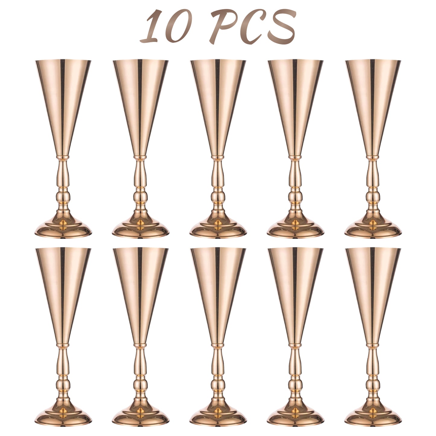 10 Pcs Golden Vase Flower Wedding Centerpieces