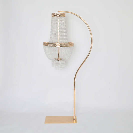 Hanging Chandelier with Stand — Gold (Rental) – 6 Hours | Premium Rental for Events, Parties & Photoshoots