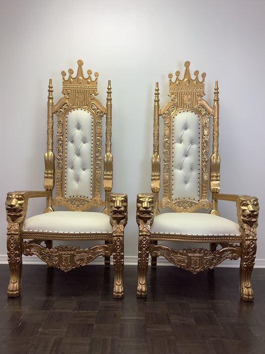 A8-White and Gold Lion Order (Twin Package) Chair Rental