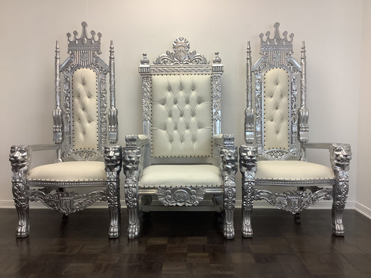 B2-White and Silver Lion Order (Trio Package) Chair Rental