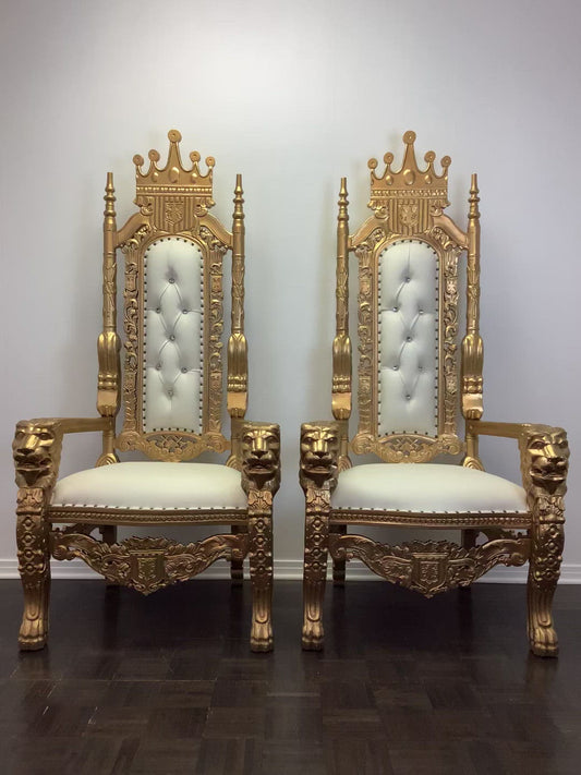 A8-White and Gold Lion Order (Twin Package) Chair Rental